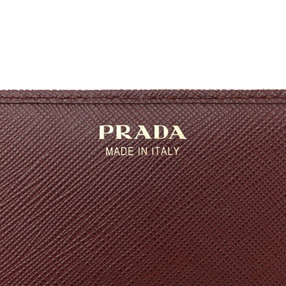 Prada Saffiano Metal Large Chain Wallet Granato 6 of 11