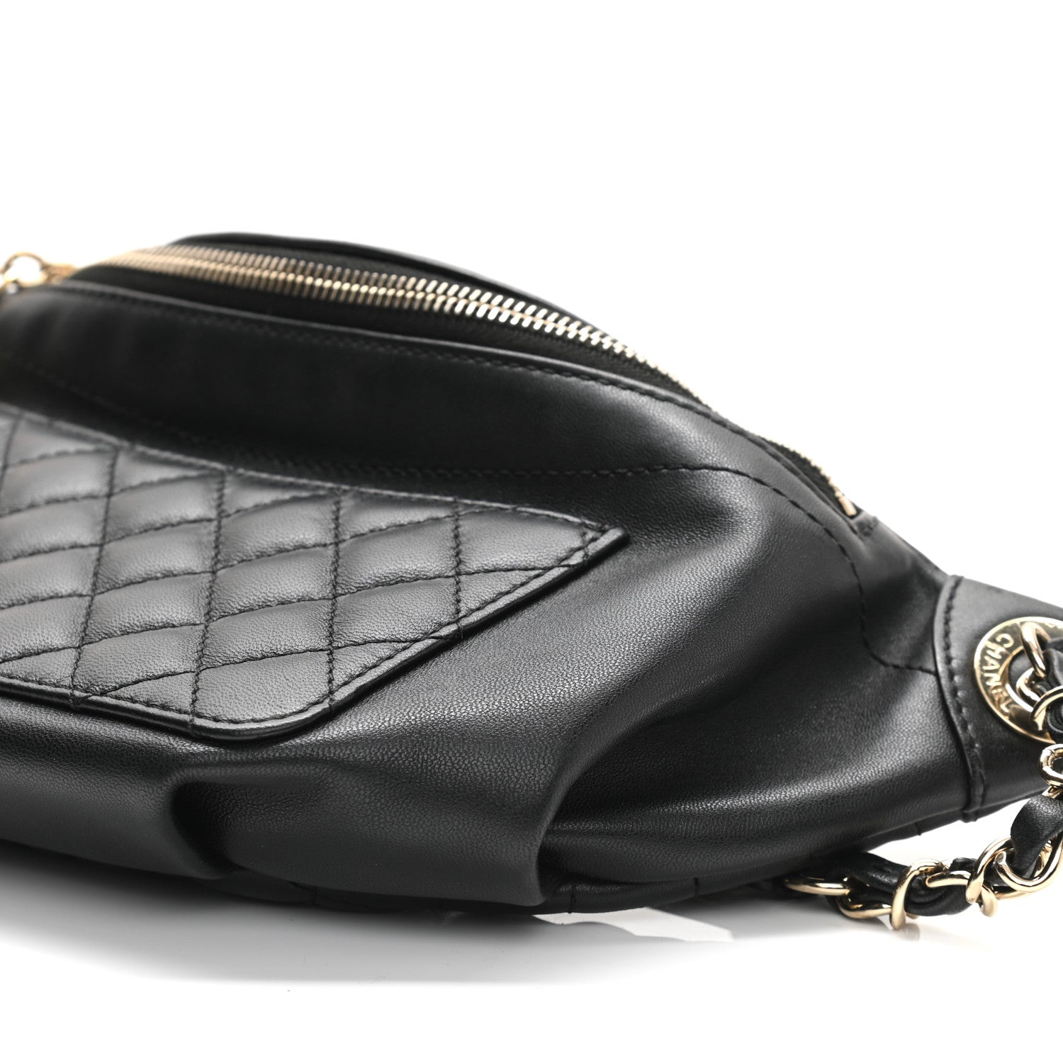 Chanel Lambskin Quilted Waist Bag Fanny Pack Black 11 of 11