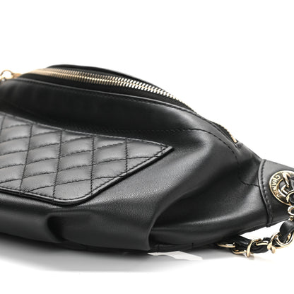 Chanel Lambskin Quilted Waist Bag Fanny Pack Black 11 of 11