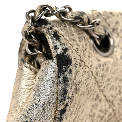 Chanel Distressed Metallic Lambskin Quilted Le Marais Ligne Flap Gold 13 of 18