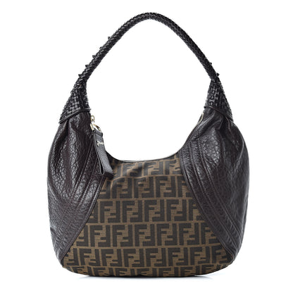Fendi Zucca Nappa Nuvolata Vitello Tortuga Large Spy Hobo Tobacco Moro 1 of 11