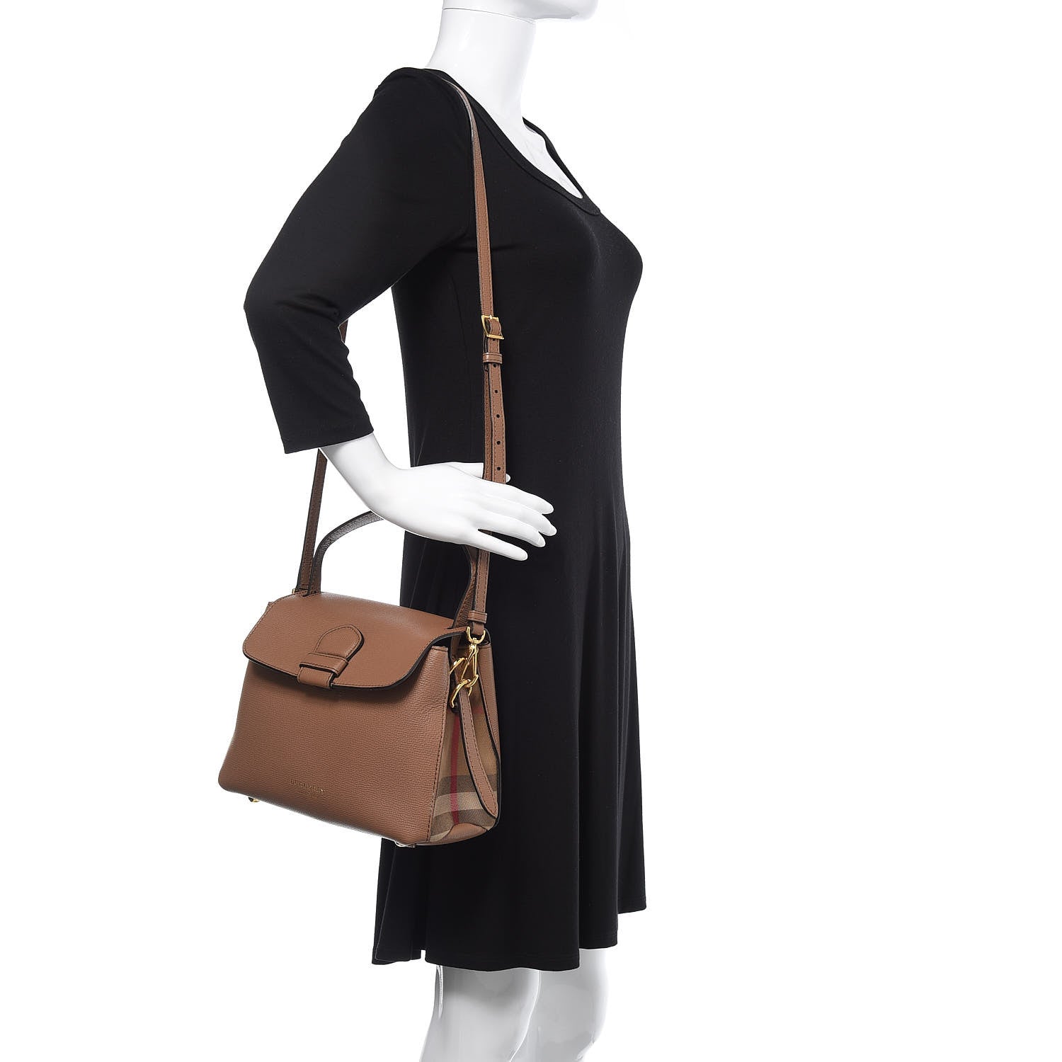 Burberry Derby Calfskin House Check Small Camberley Dark Sand 2 of 10