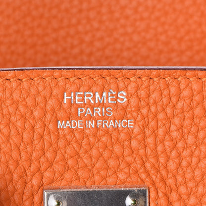 Hermes Taurillon Clemence Birkin 35 Orange 19 of 32