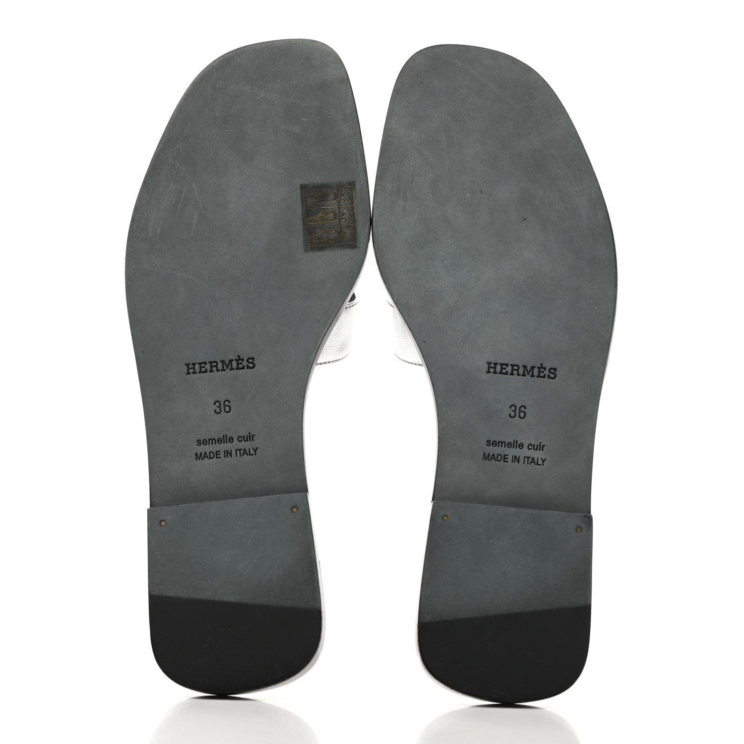 Hermes Metallic Nappa Calfskin Oran Sandals 36 Argent 5 of 10