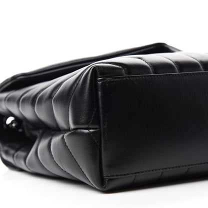 Saint Laurent Calfskin Y Quilted Monogram Small Loulou Chain Satchel Black 6 of 11