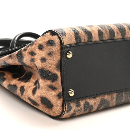 Dolce & Gabbana Dauphine Leopard Print Small Miss Sicily Satchel Black 8 of 9