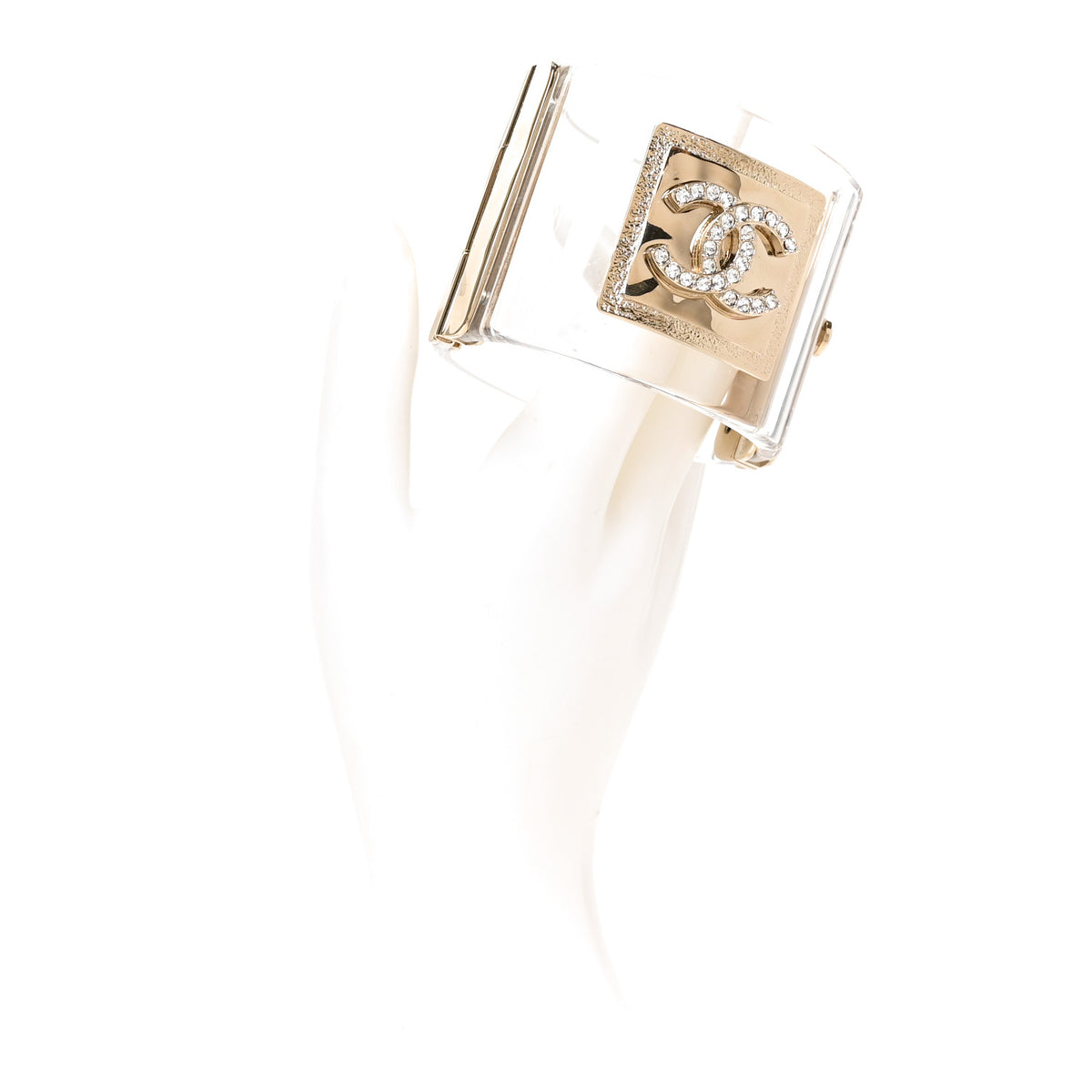 Resin Crystal CC Cuff Light Gold
