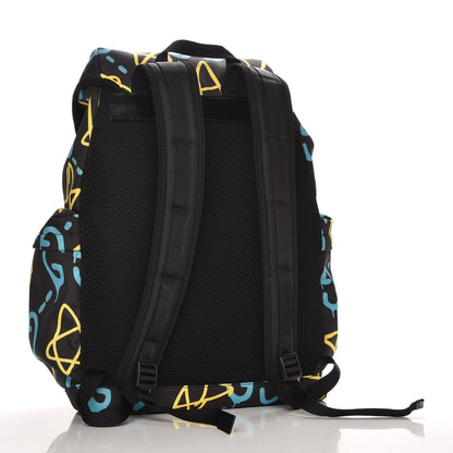 Gucci Techno Canvas GucciGhost Double Buckle Backpack Black New Acquamarine 3 of 7