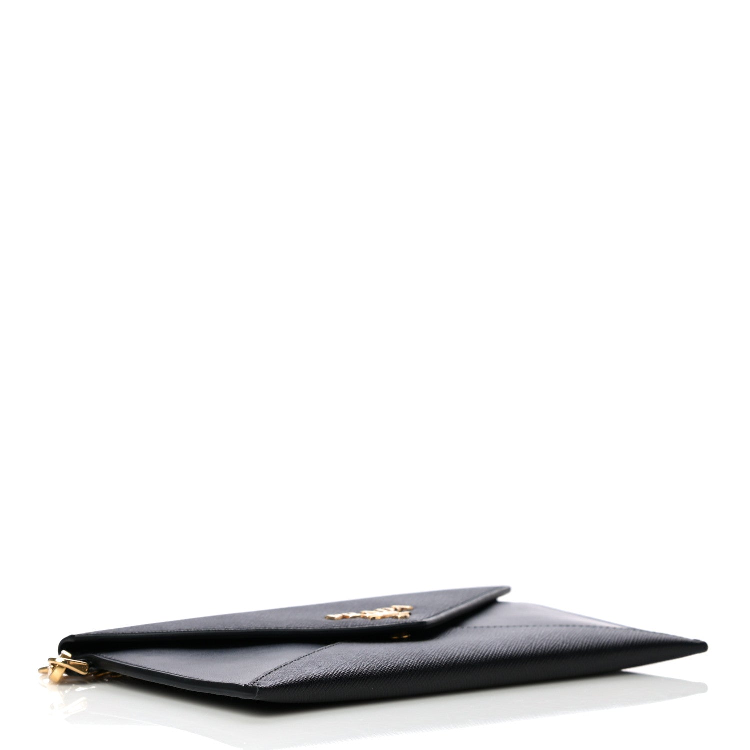 Prada Saffiano Envelope Wristlet Crossbody Wallet Black 5 of 14