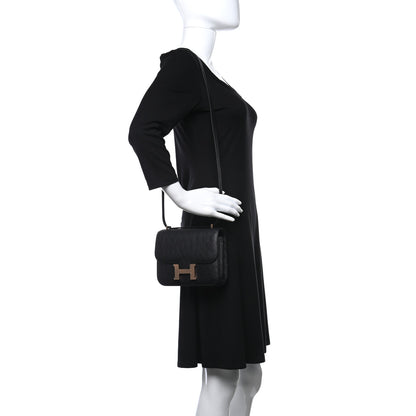 Hermes Ostrich Constance 18 Black 2 of 9