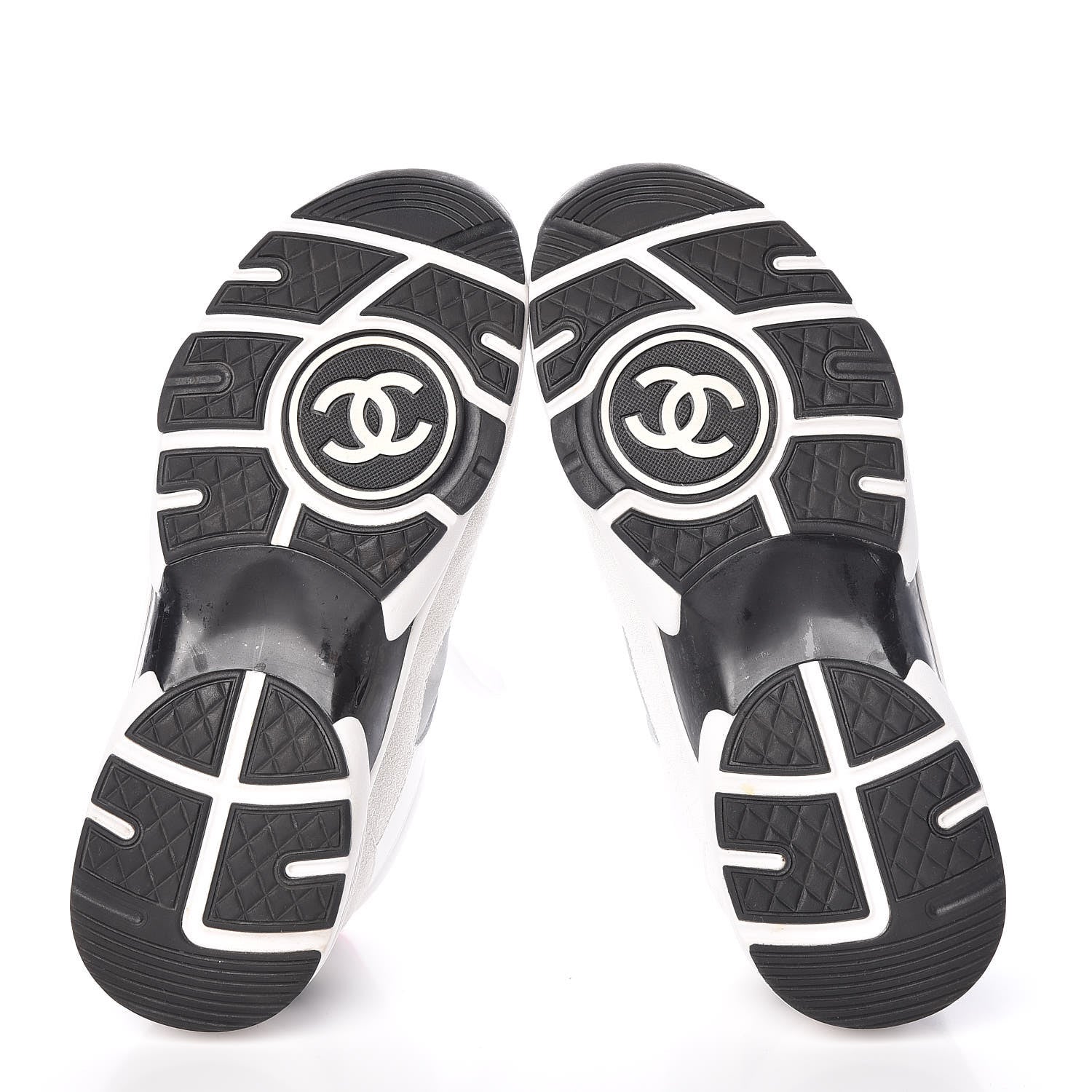 Chanel Calfskin Fabric Sneakers 38 White Silver Fluo Pink 7 of 11