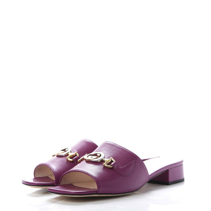 Gucci Malaga Kid Zumi Mid Heel Slide Sandals 38 Fucsia 80 3 of 10