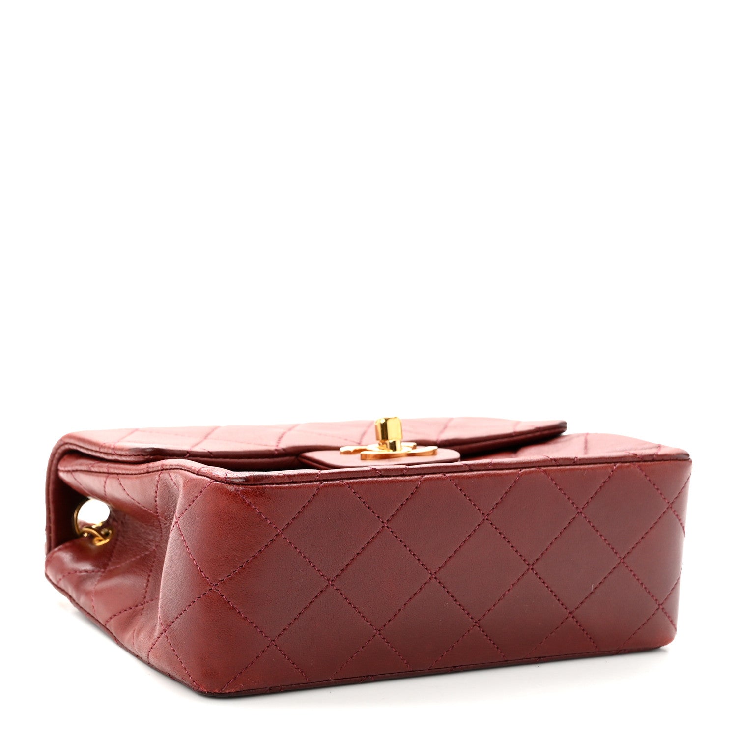 Chanel Lambskin Quilted Mini Square Flap Burgundy 4 of 11