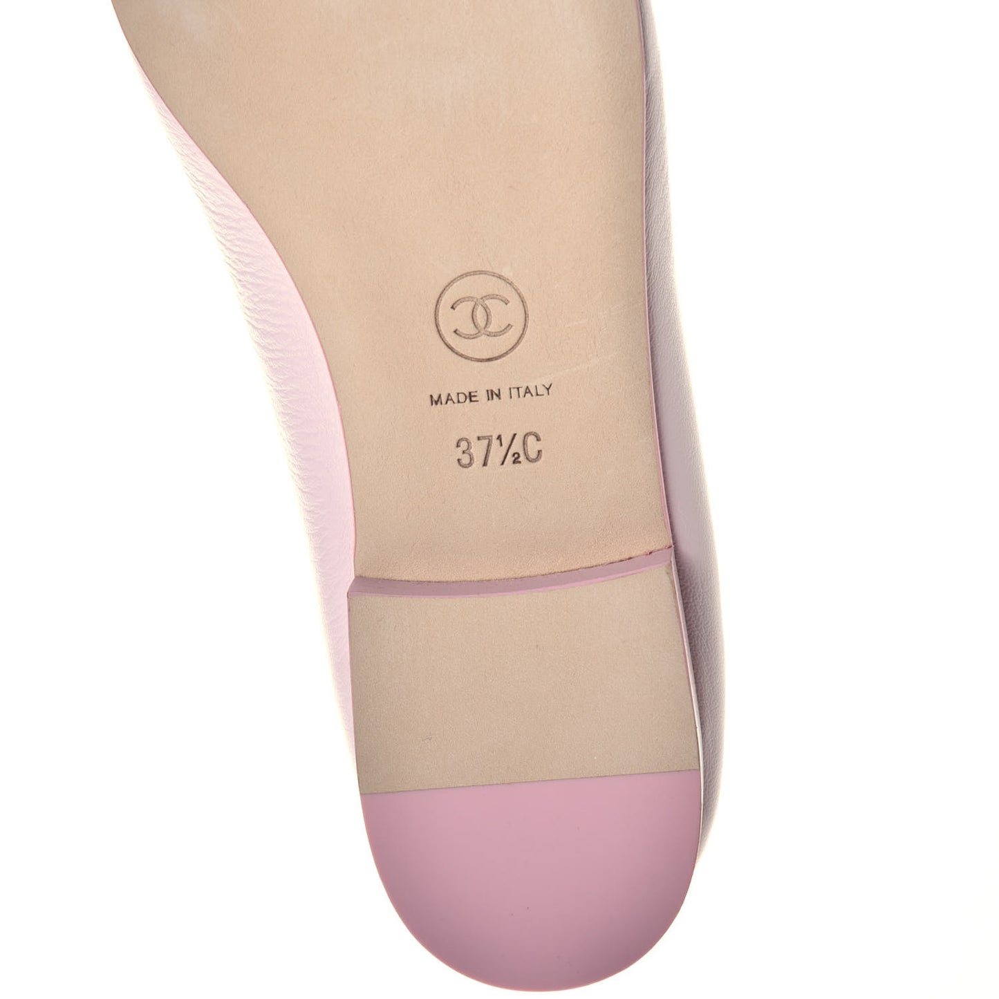 Lambskin CC Cap Toe Ballerina Flats 37.5 Pink Light Pink
