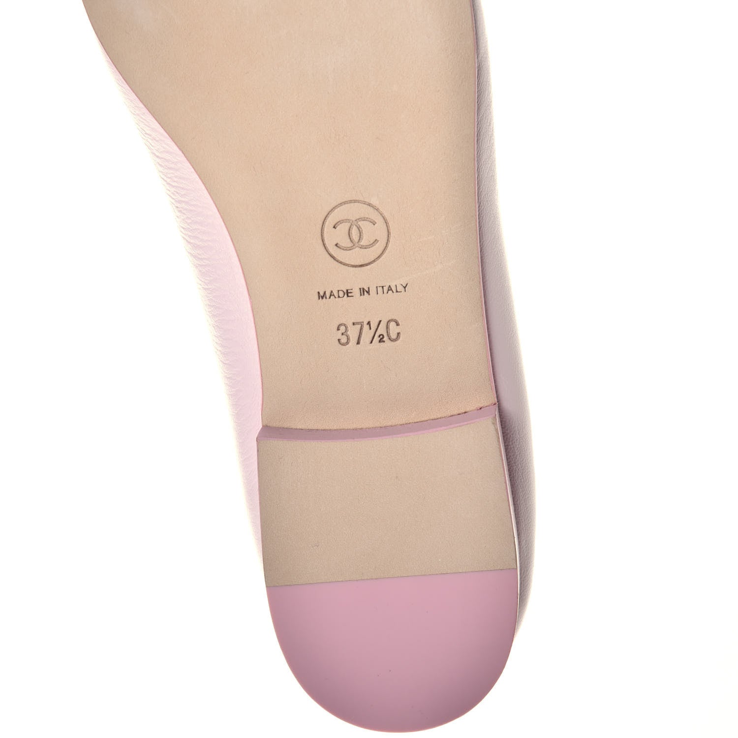Chanel Lambskin CC Cap Toe Ballerina Flats 37.5 Pink Light Pink 6 of 10