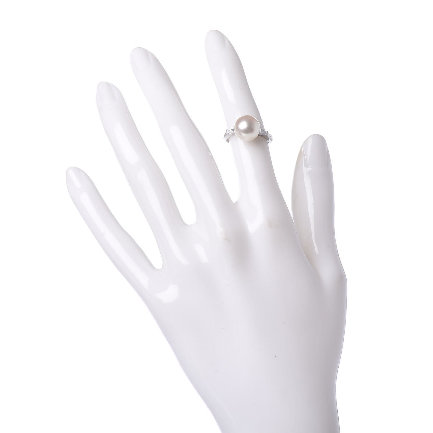 Platinum Diamond Akoya Pearl 10mm Ring 48 4.25