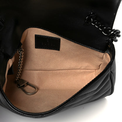 Gucci Calfskin Matelasse Monochrome GG Marmont Chain Belt Bag Black 5 of 10