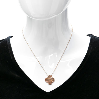 Van Cleef & Arpels 18K Rose Gold Guilloche Magic Alhambra Pendant Necklace 2 of 6