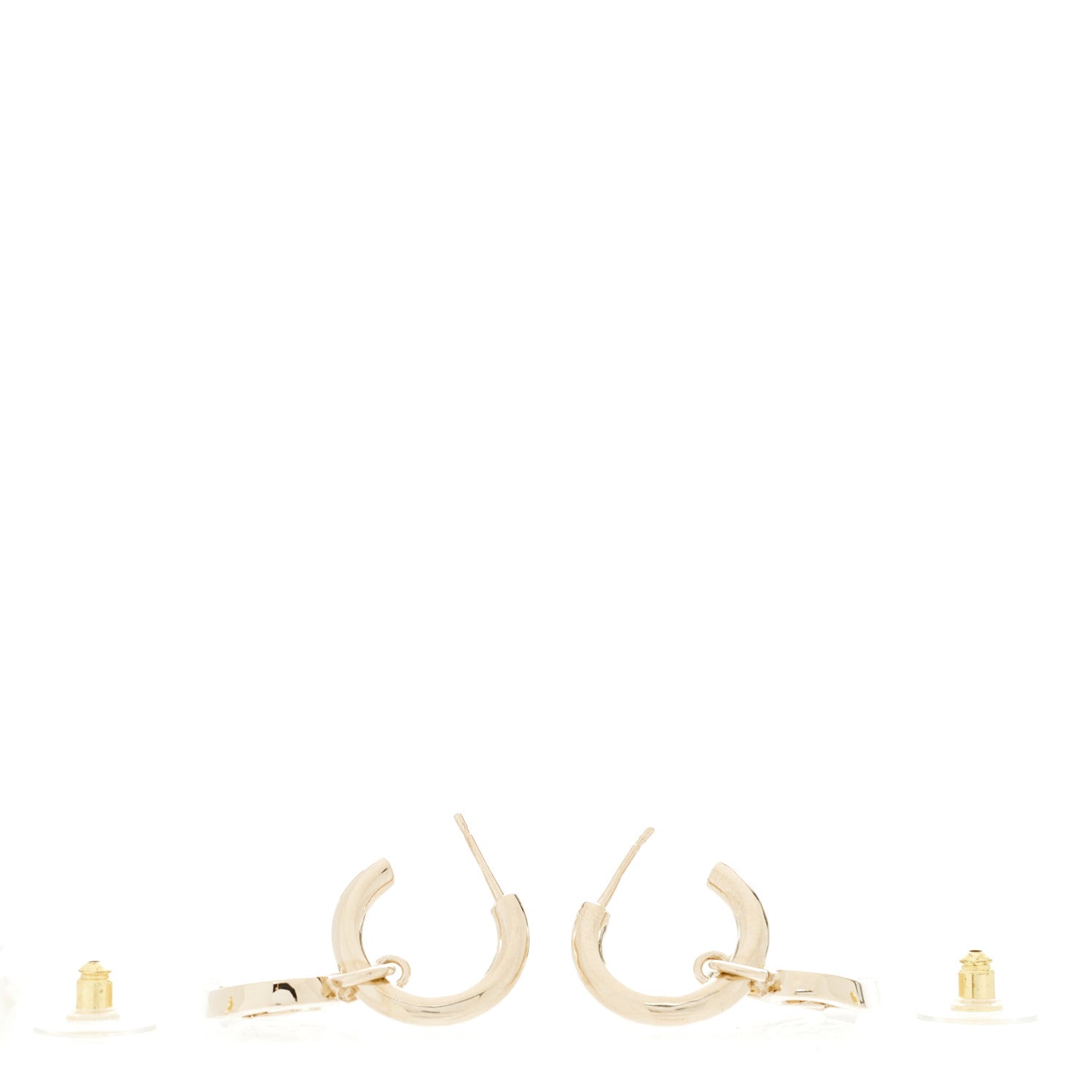 Chanel Metal CC Heart Coco In Love Drop Earrings Gold 3 of 4