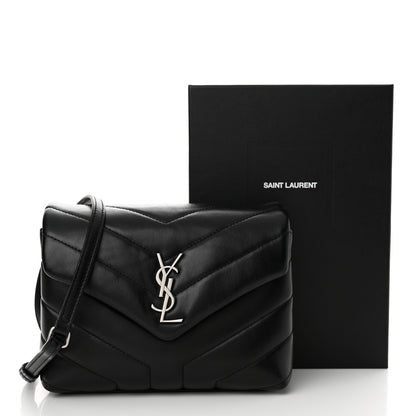 Saint Laurent Calfskin Y Quilted Monogram Toy Loulou Crossbody Bag Black 14 of 14