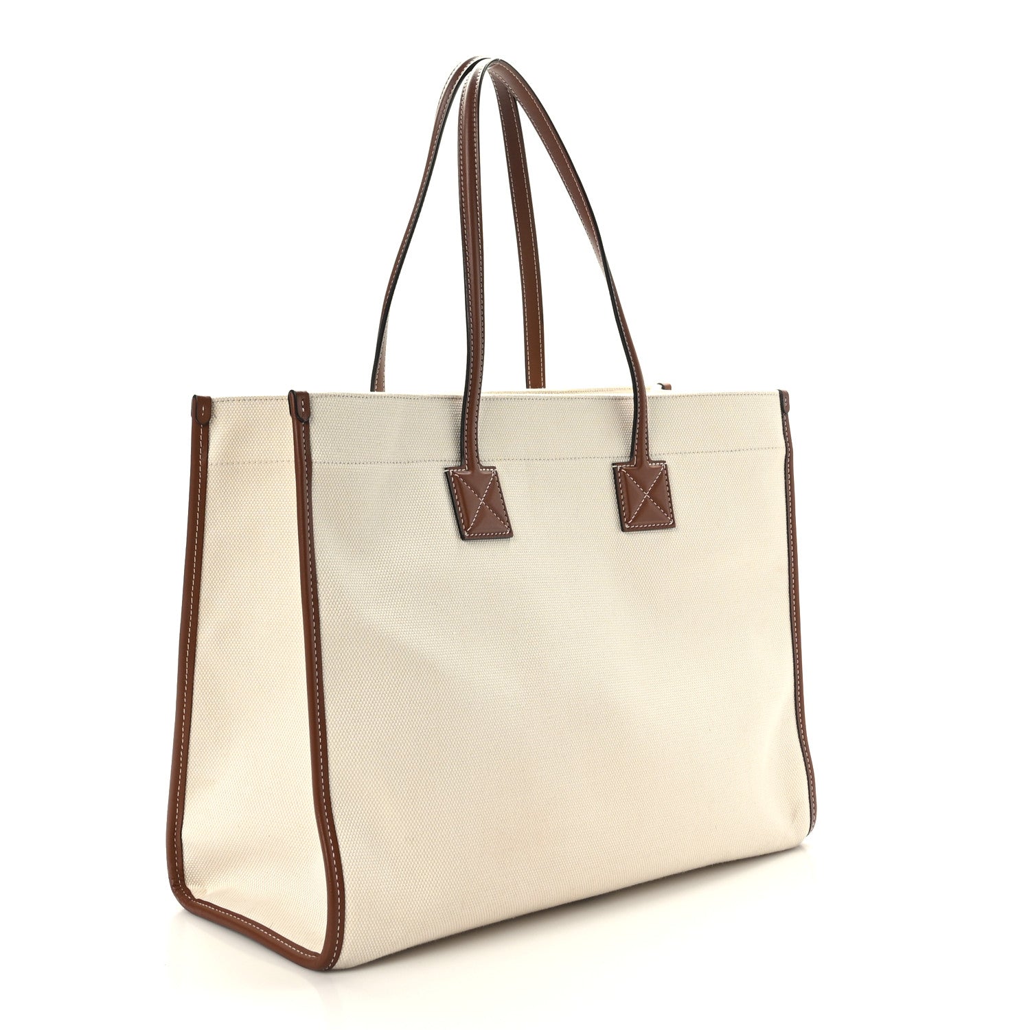 Burberry Canvas Smooth Calfskin Medium Two Tone Freya Tote Brown 3 of 11