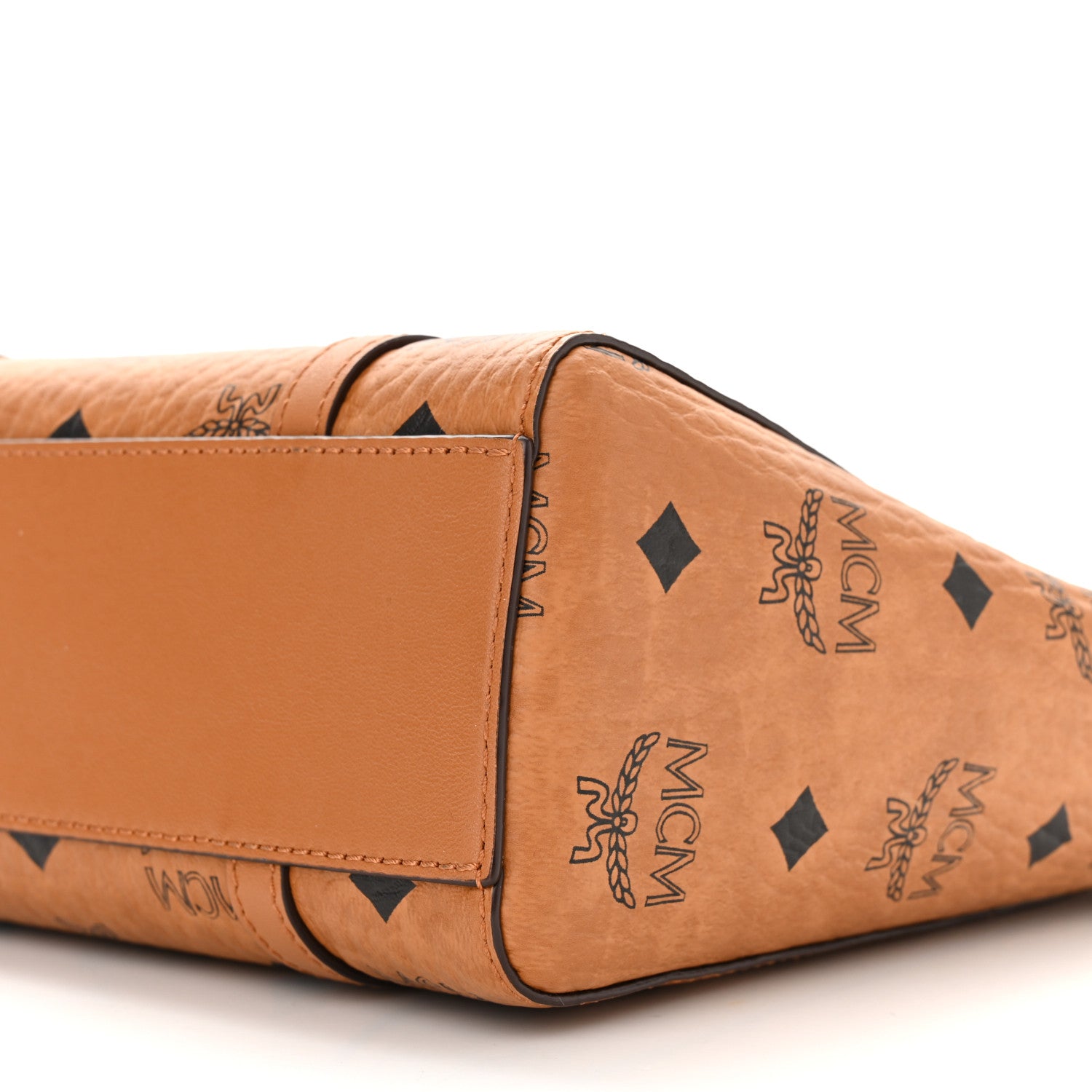 MCM Visetos Mini Toni Shopper Tote Cognac 10 of 10