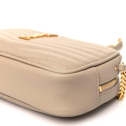 Saint Laurent Grain De Poudre Matelasse Monogram Mini Lou Camera Bag Dark Beige 10 of 10