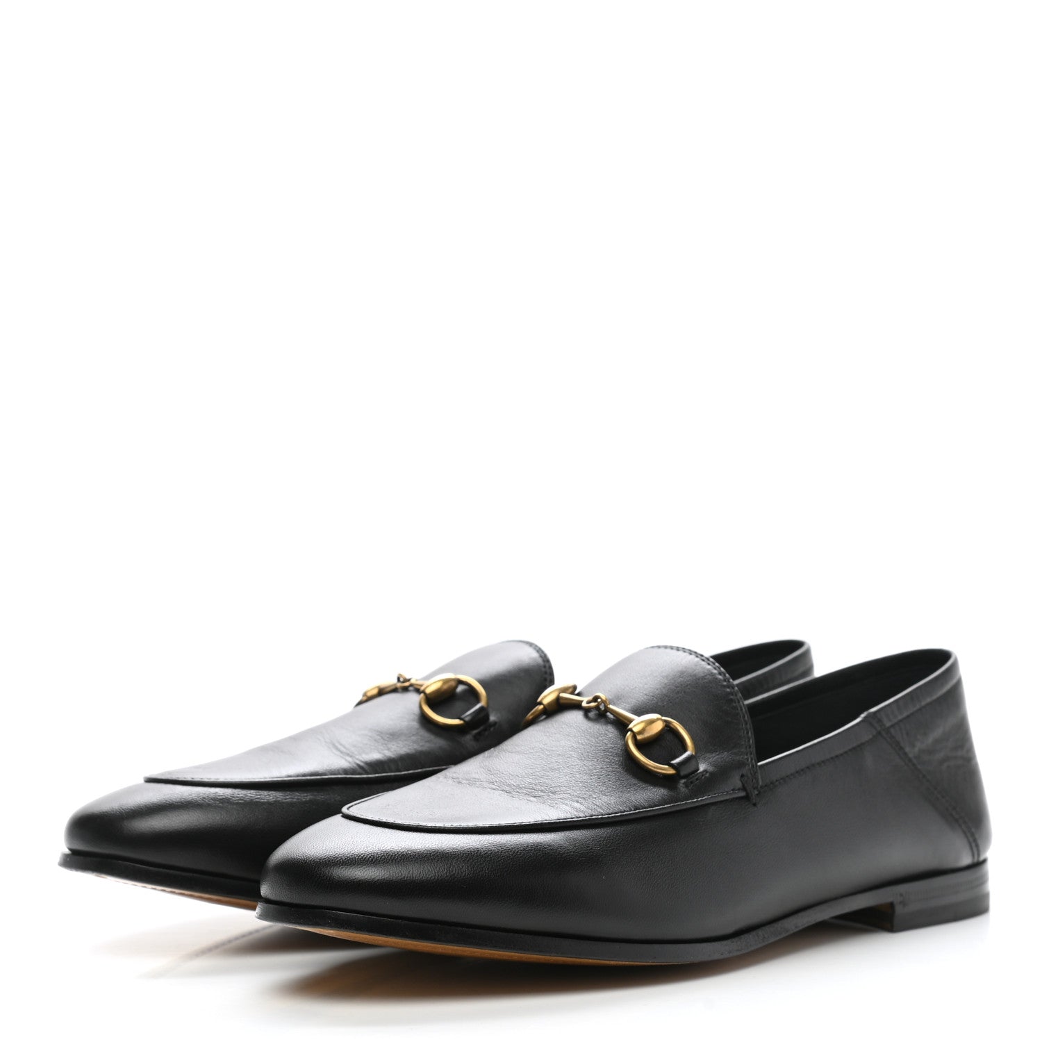 Gucci Lambskin Womens Brixton Horsebit Loafers 37 Black 3 of 10