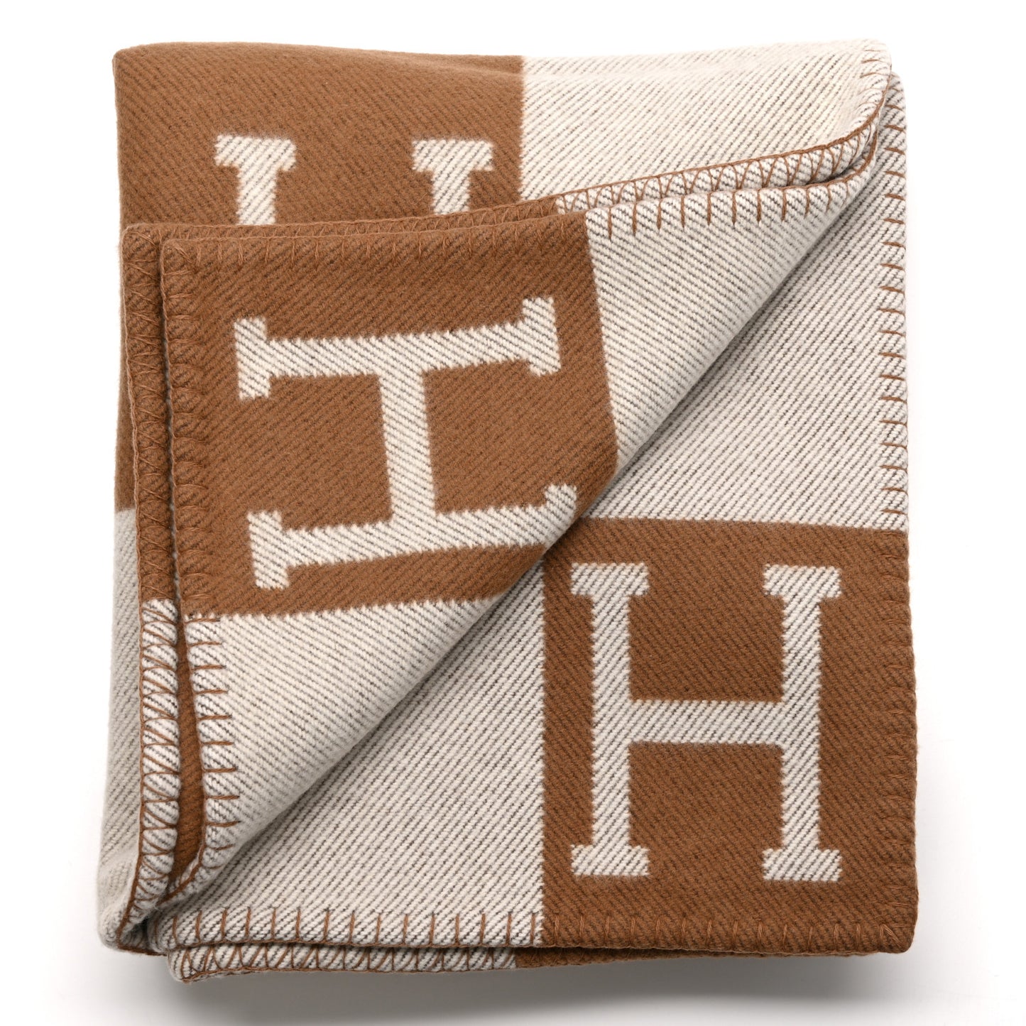 Wool Cashmere Avalon Blanket Ecru Camel