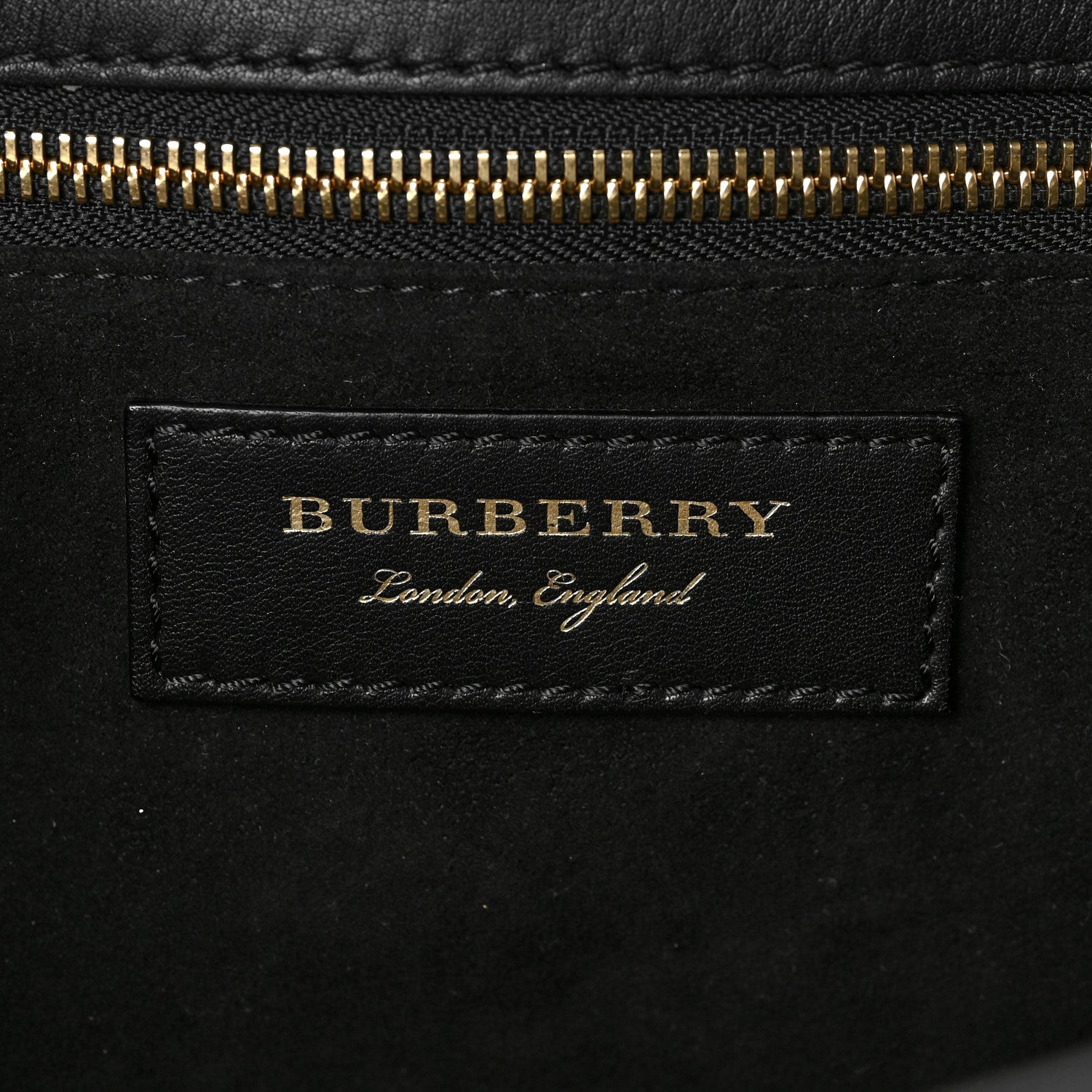 Burberry Suede Calfskin Watersnake Medium Buckle Tote Black Gold 5 of 6