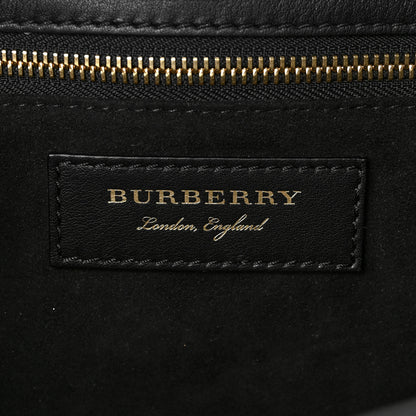 Burberry Suede Calfskin Watersnake Medium Buckle Tote Black Gold 5 of 6
