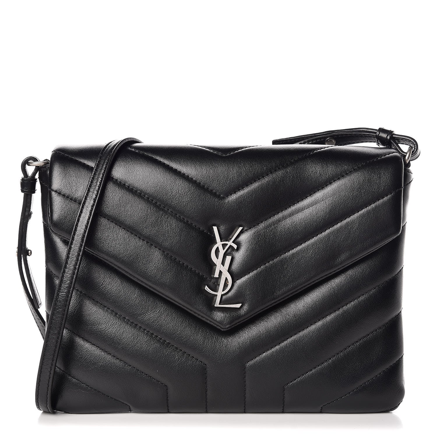 Saint Laurent Calfskin Y Quilted Monogram Loulou Flap Bag Black 1 of 10