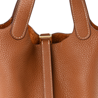 Hermes Taurillon Clemence Picotin Lock 18 PM Gold 7 of 10