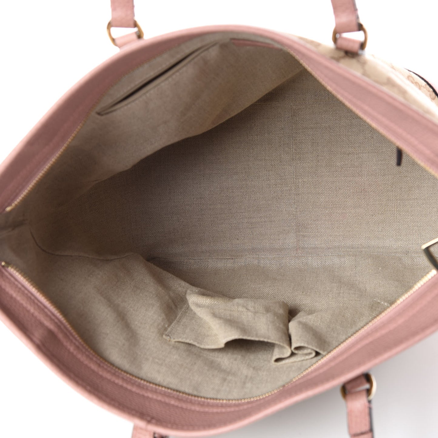 Monogram Bree Zippered Tote Beige Soft Pink