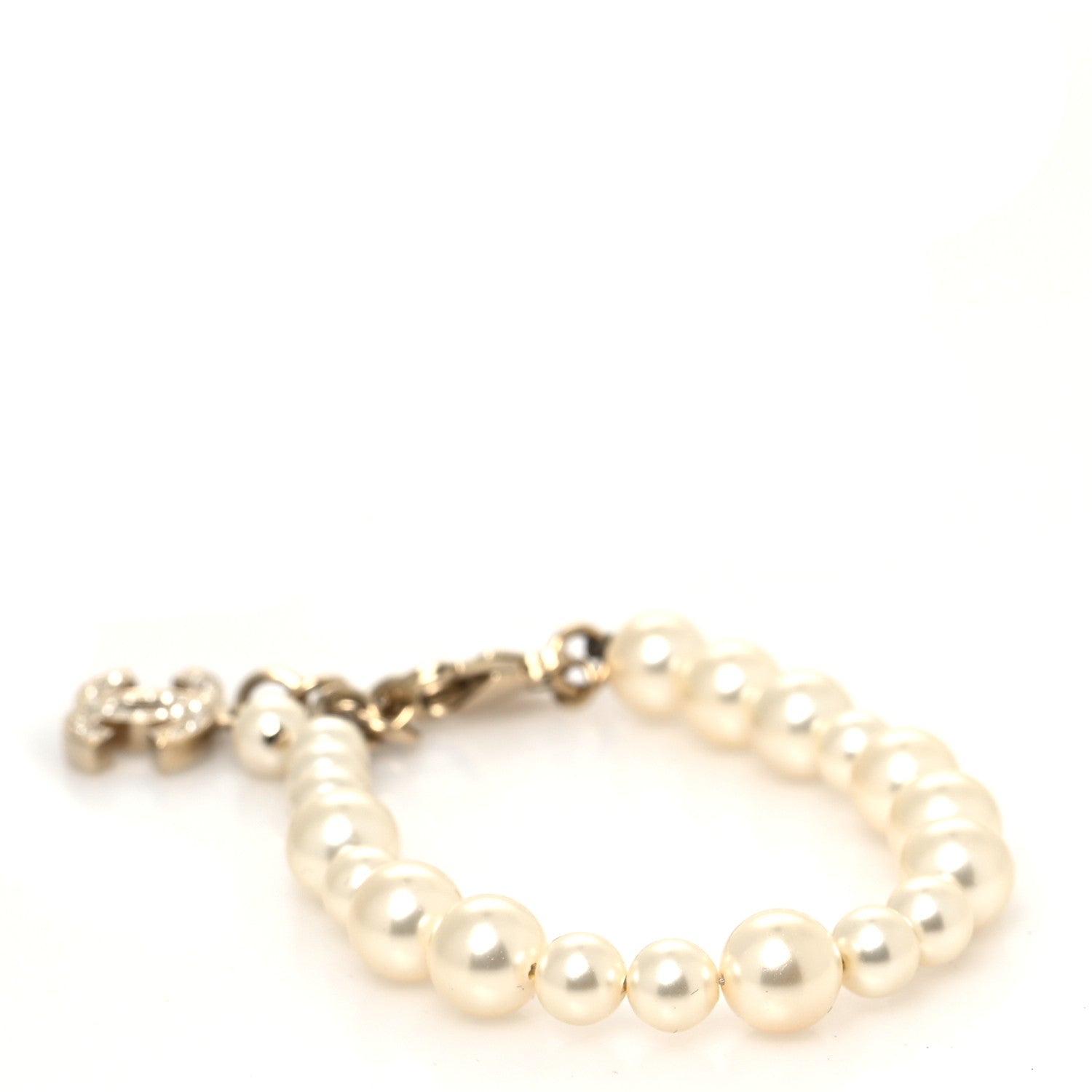 Chanel Pearl Crystal CC Bracelet Gold 1 of 5