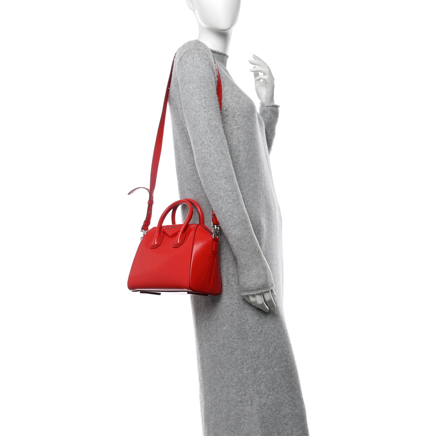 Givenchy Shiny Lord Calfskin Mini Antigona Red 2 of 10