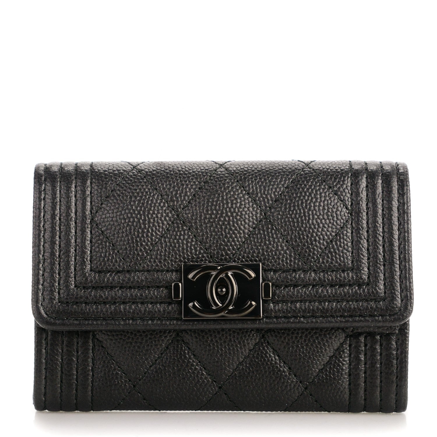 Chanel Caviar Quilted Boy Flap Card Holder So Black 1 of 8