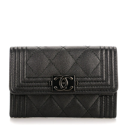 Chanel Caviar Quilted Boy Flap Card Holder So Black 1 of 8