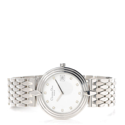 Christian Dior Stainless Steel Diamond 30mm Round Quartz Watch 2 of 5