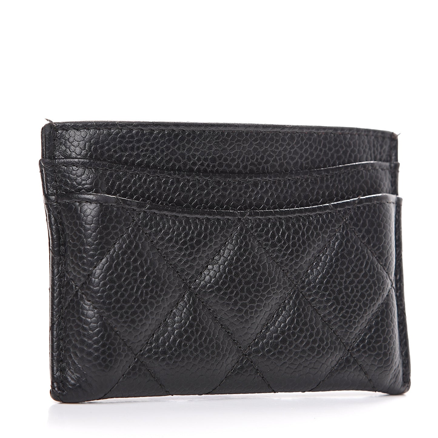 Caviar Quilted Card Holder Black