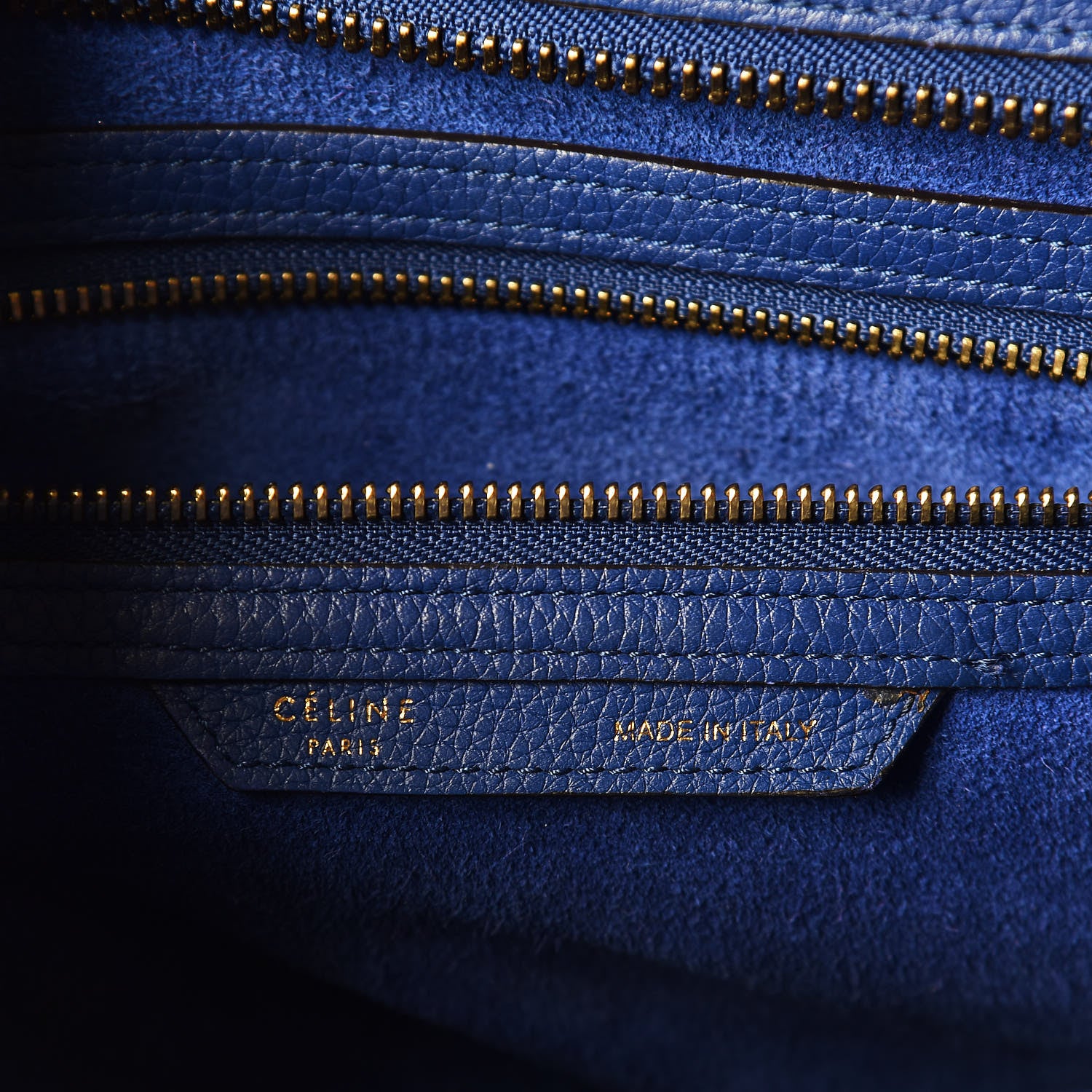 Celine Drummed Calfskin Mini Luggage Indigo 8 of 9