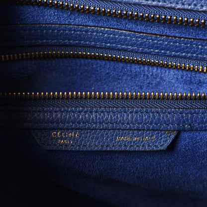 Celine Drummed Calfskin Mini Luggage Indigo 8 of 9