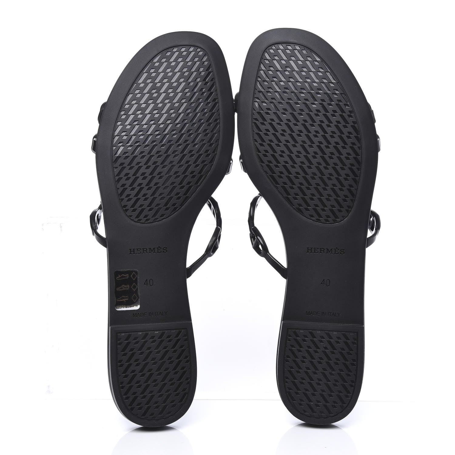 Hermes Rubber Chaine d'Ancre Rivage Sandals 40 Black 5 of 7