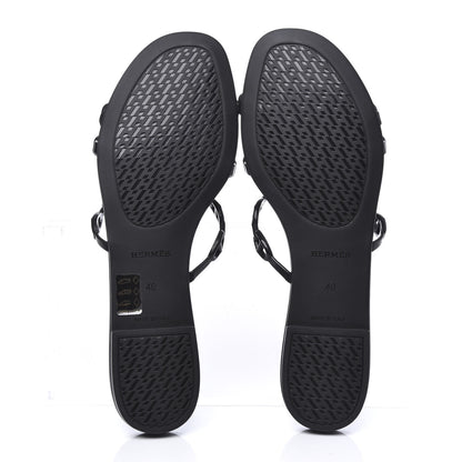 Hermes Rubber Chaine d'Ancre Rivage Sandals 40 Black 5 of 7