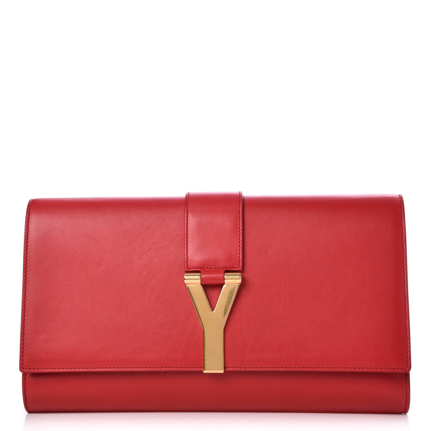 Calfskin Classic Y Ligne Clutch Red