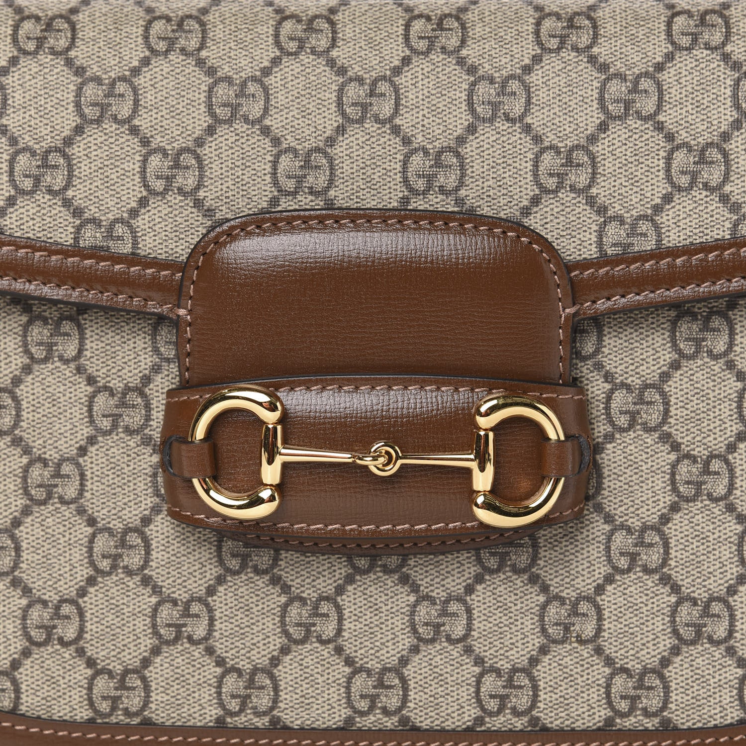 Gucci GG Supreme Monogram Horsebit 1955 Shoulder Bag Beige Brown Sugar 9 of 9