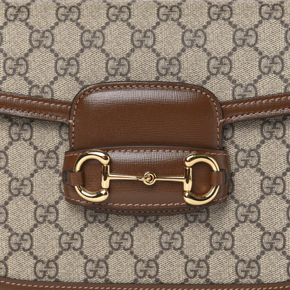 Gucci GG Supreme Monogram Horsebit 1955 Shoulder Bag Beige Brown Sugar 9 of 9