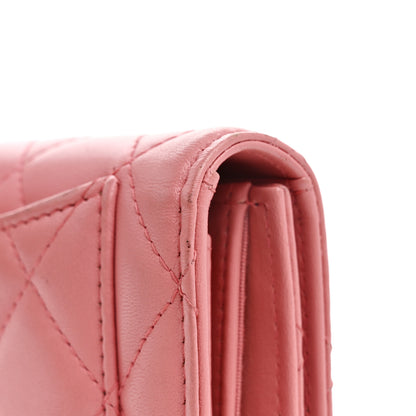 Chanel Lambskin Quilted Large Gusset Flap Wallet Pink 10 of 11