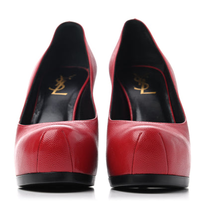 Saint Laurent Vernigolf Tribtoo Platform 80 Pumps 35.5 Red 2 of 4