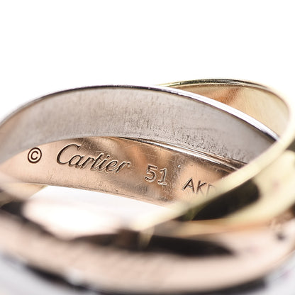 Cartier 18K Pink Yellow White Gold Classic Trinity Ring 51 5.75 4 of 6